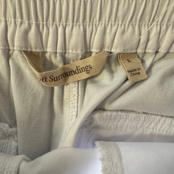 NWT Soft Surroundings Barbados Convertible Crop Cotton Lyocell Pants White Large - Picture 10 of 12
